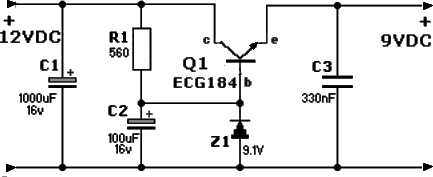 DC converter 12 to 9 volts