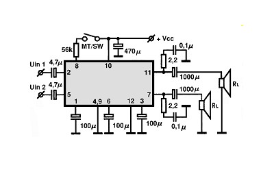 LA4282 circuito eletronico