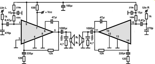 STK4392 circuito eletronico