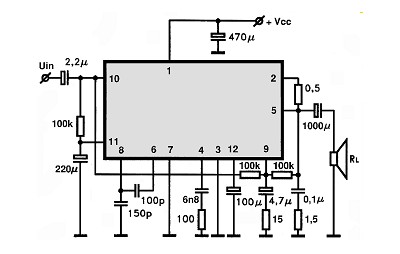 TA7210P circuito eletronico