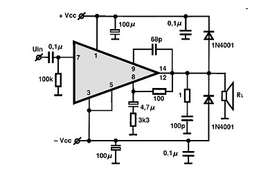 TDA2010 circuito eletronico