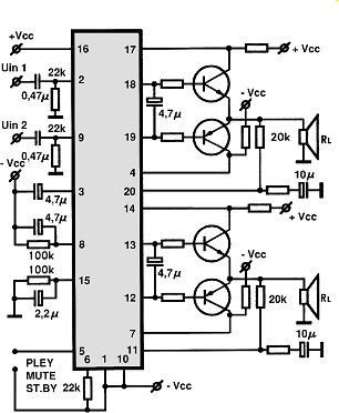 TDA7250 circuito eletronico