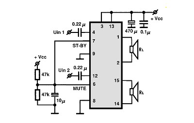 TDA7297 circuito eletronico