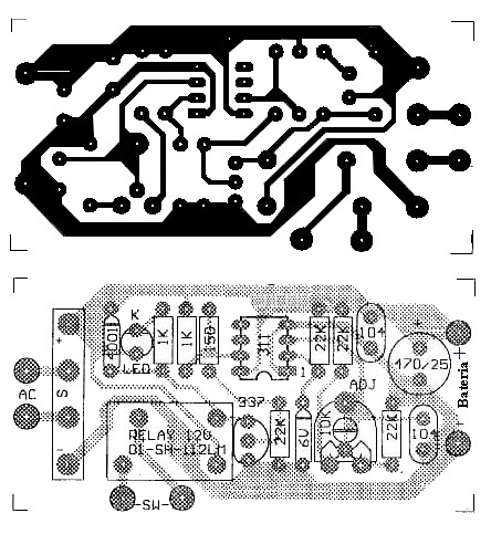 Placa de circuito impresso carregador baterias automotivo