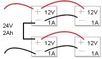 baterias conetadas em paralelo e serie simultaneamente
