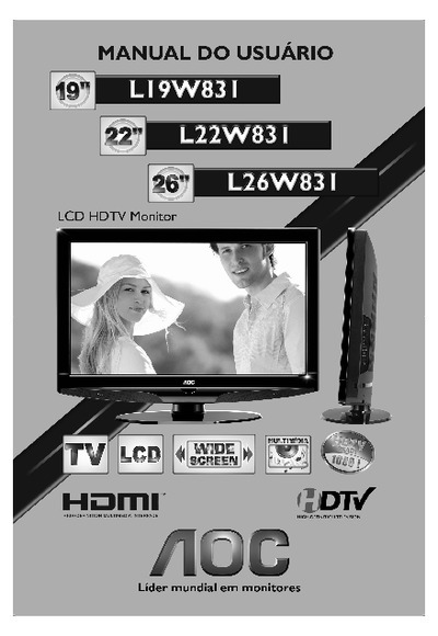 AOC LCD TV L19W831-L22W831-L26W831
