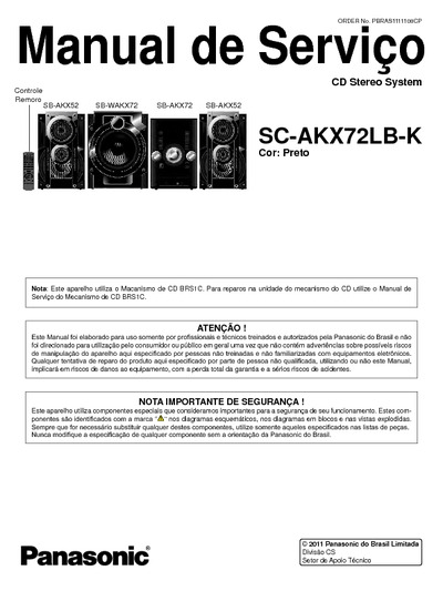 PANASONIC SA-AKX72 LB-K