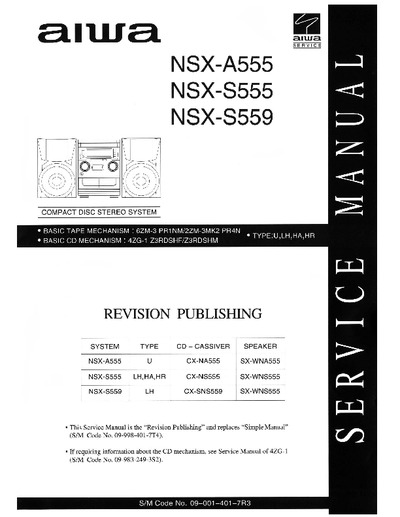Aiwa NSX-A555 NSX-S555 NSX-S559