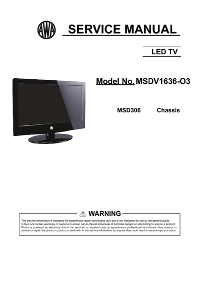 AWA MSDV1636-03 LED TV MSD306