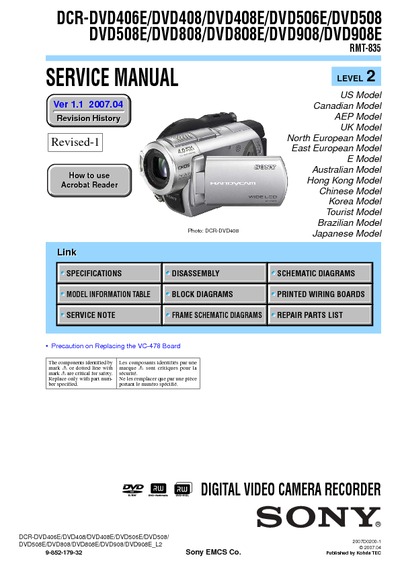 Sony DCR-DVD406E HandyCam