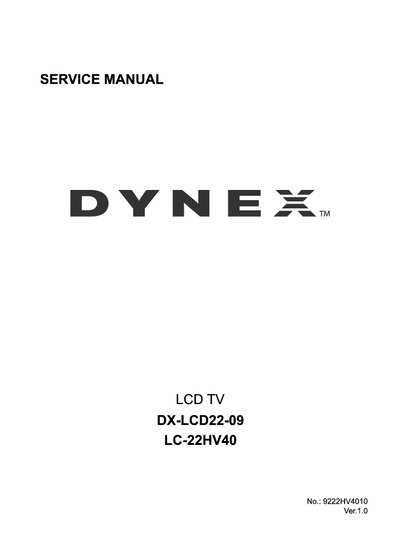 Dynex DX-LCD22-09, LC-22HV40