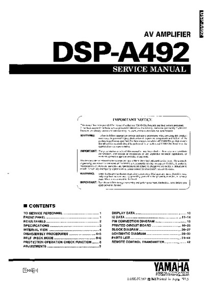 Yamaha DSP-A492