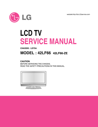 LG LCD TV 42LF66 Chassis LD75A