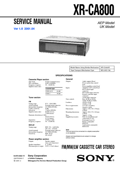 Sony XR-CA800