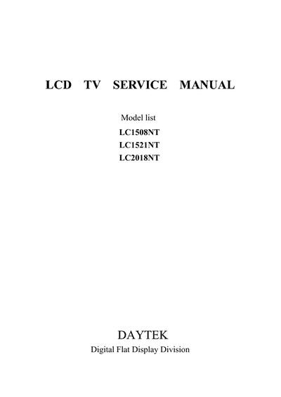 DAYTEK LCD LC-1508, LC-1521, LC-2018