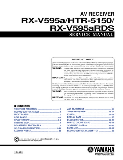 Yamaha RX-V595, AV receiver