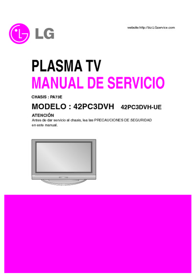 LG Plasma TV 42PC3DVH Chassis PA73E