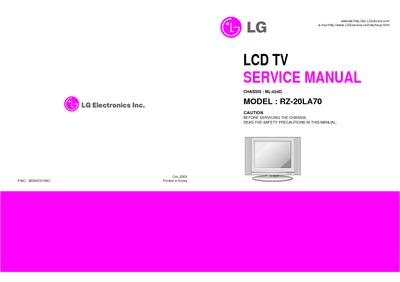 LG RZ-20LA70 Chassis ML-042D LCD TV