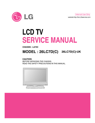 LG LCD TV, 26LC7D (C) Chassis LA75C