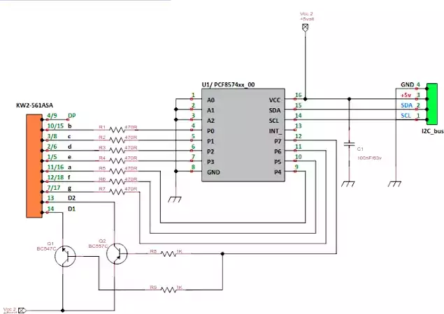 display 7x2 esquema