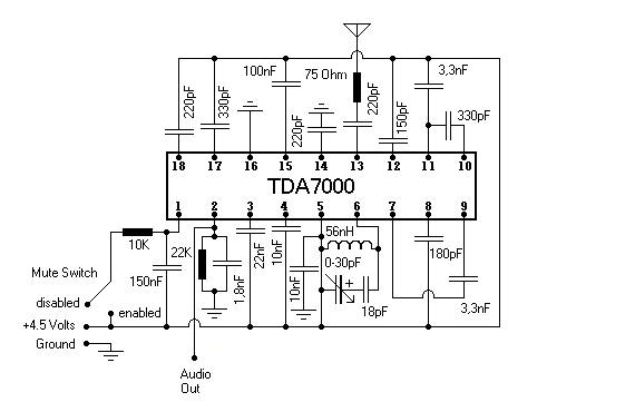 TDA7000 schematic for FM receiver