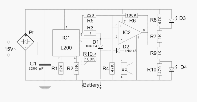 Battery Charger with L200 and 741