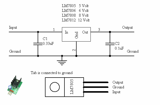 Voltage regulators 7800 IC series