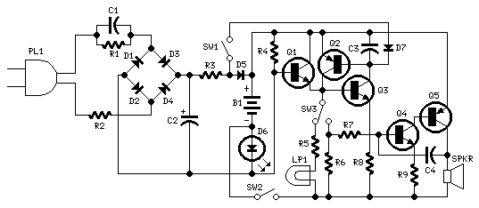 Alarme com luz de emergência