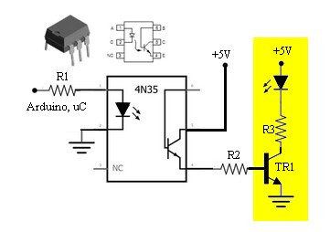 acoplador otico 4N35 com transistor