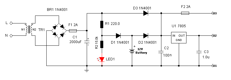 5 and 12 volts UPS, nobreak