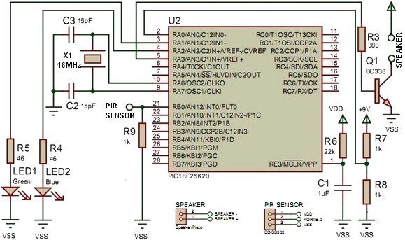 motion sensor electronic schematic