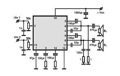 KA2214 circuito eletronico