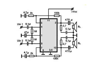 LM2877 circuito eletronico