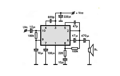 TA7200P circuito eletronico