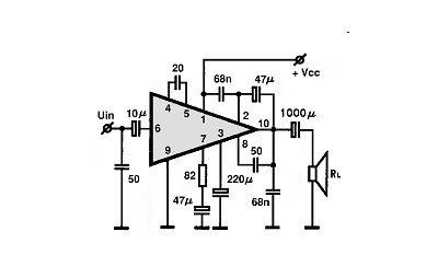 TA7205AP circuito eletronico