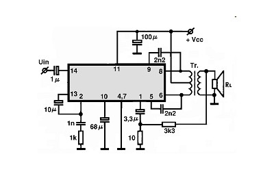 TA7212P circuito eletronico