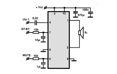TDA7266M circuito eletronico