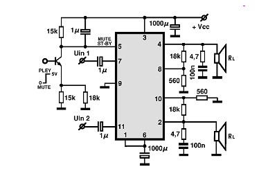 TDA7499 circuito eletronico
