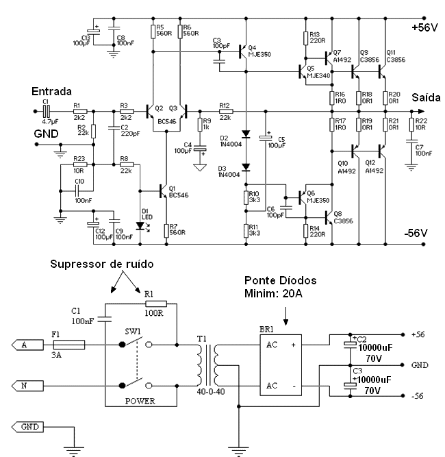Diagrama eléctrico amplificador 600W