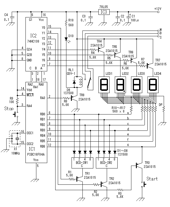 esquema eletronico temporizador com microcontrolador