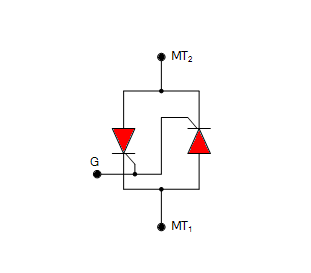 circuito equivalente do triac com tiristores
