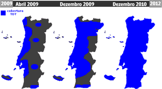  Mapa da Televisão Digital Terrestre Portugal