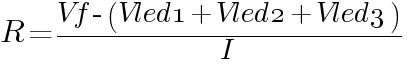 equação de cálculo para vários leds