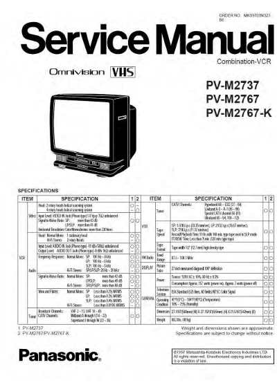 Panasonic PV-M2737, PV-M2767, PV-M2767K