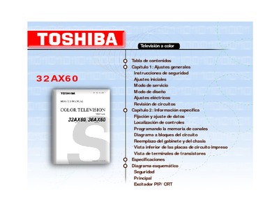 Toshiba 32AX60 (TAC0023), 36AX60(TAC0024) Chassis N0S