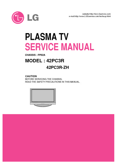 LG 42PC3R PLASMA TV, PP62A CHASSIS