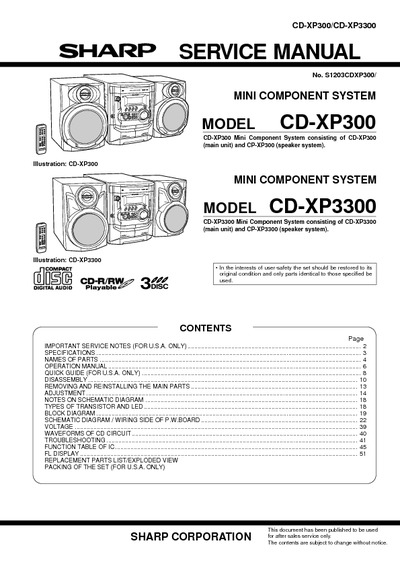 SHARP CD-XP300 3300
