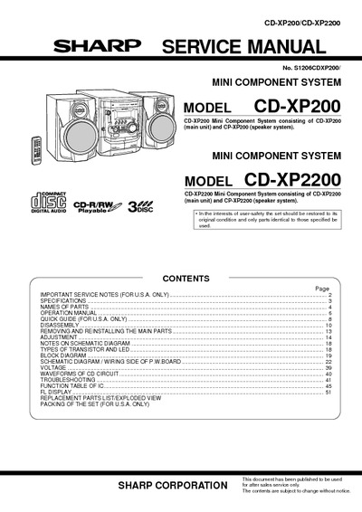 SHARP CD-XP200 2200