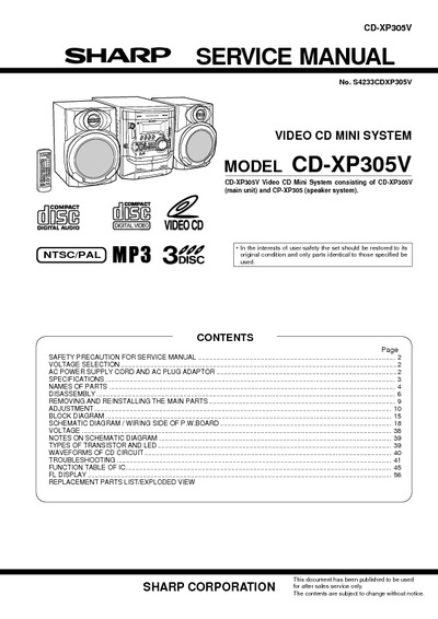SHARP CD-XP305V