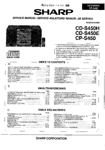 SHARP CD-S450 CP-S450